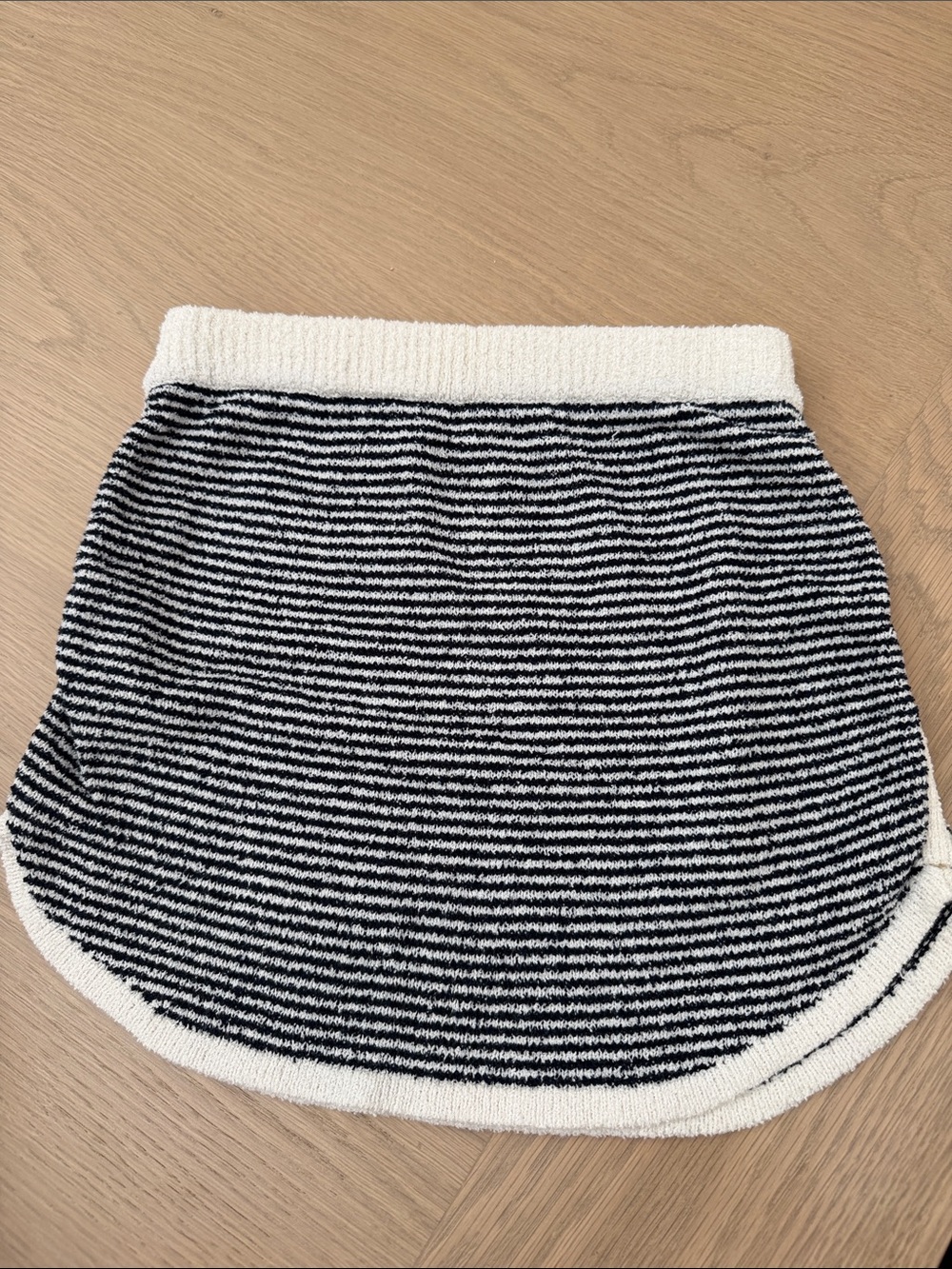 Zara Black & White Striped Knit Mini Skirt